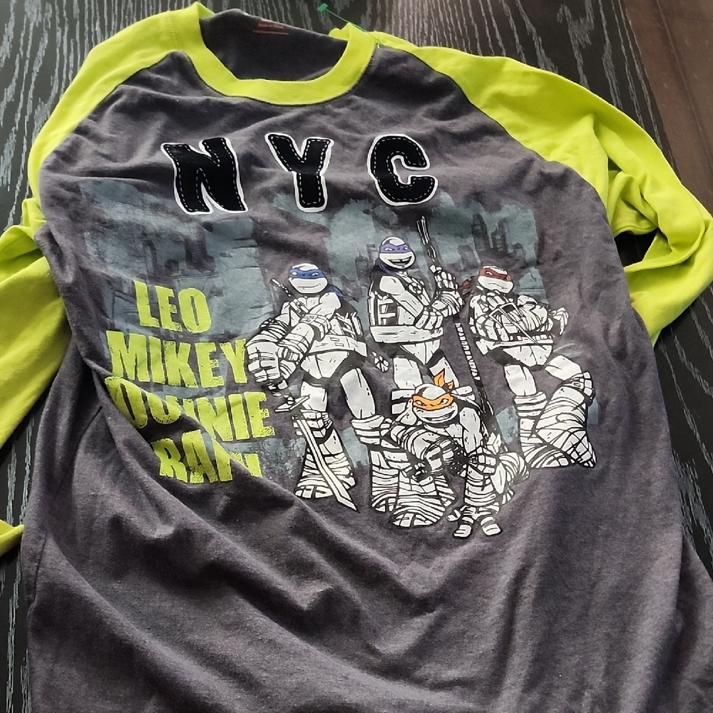 Nickelodeon Gray and Neon Yellow Shirt